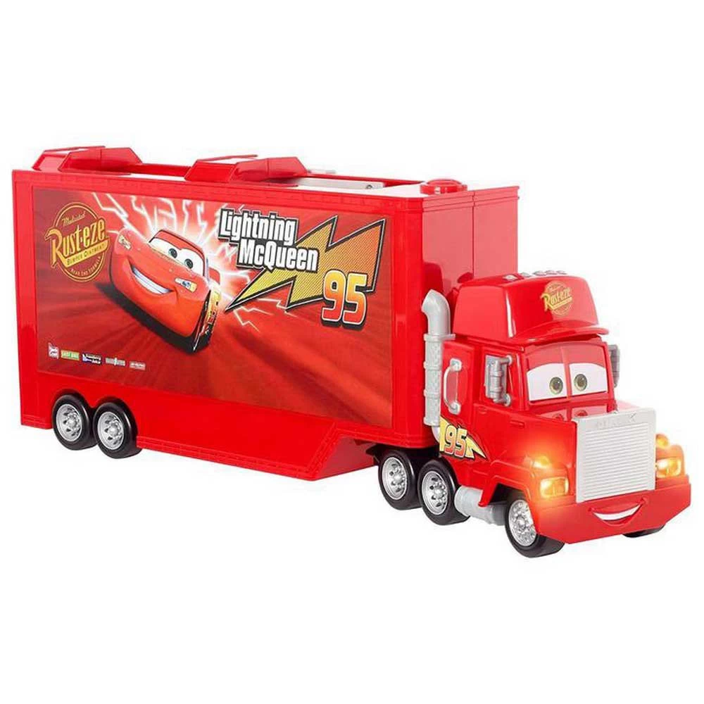 Cars Camión Mack Track Talkers Coche De Juguete Con Sonidos Almacena 2 Vehículos Juguete - Imagen 2