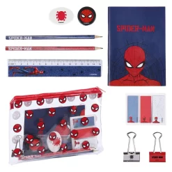 Set Papelería Estuche Transparente Spiderman