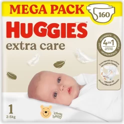 HUGGIES Pañales Extra Care Talla 1 160 Unidades