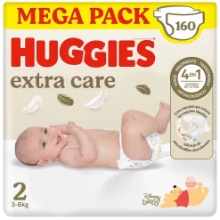HUGGIES Pañales Extra Care Talla 2 160 Unidades