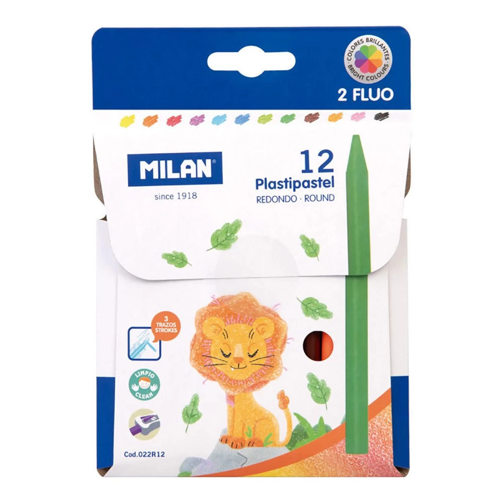 Milan Estuche 12 Ceras Colores Plastipastel