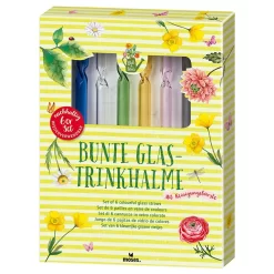 Moses Juego De 6 Pajitas De Vidrio De Colores